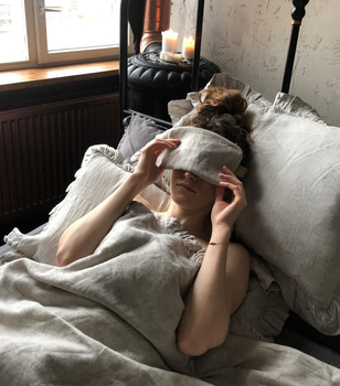 Lniany kompres na oczy/czoło z siemieniem lnianym