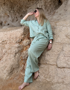 Lniany zestaw długi