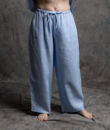 Lniane spodnie o luźnym kroju 