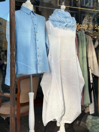 Sukienka lniana Tulipan - biała