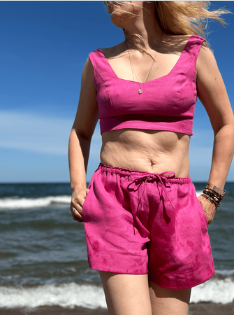 Lniane szorty o luźnym kroju