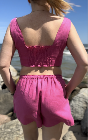 Lniane szorty o luźnym kroju