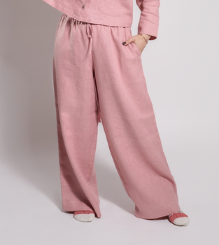 Lniane spodnie o luźnym kroju