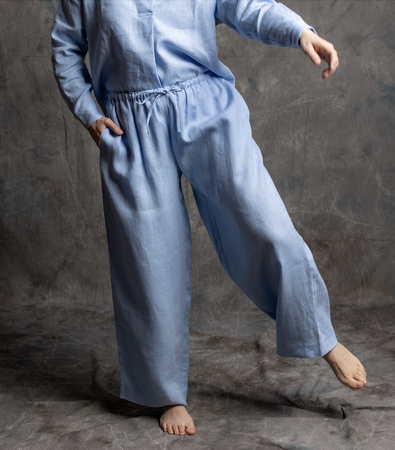 Lniane spodnie o luźnym kroju 