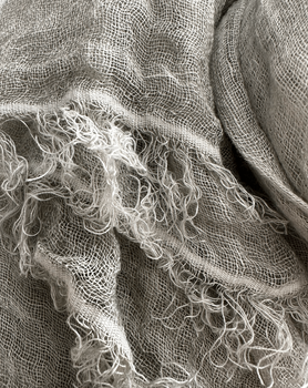 Babie lato - szal z lnianej pajęczynki - kolor naturalny beż