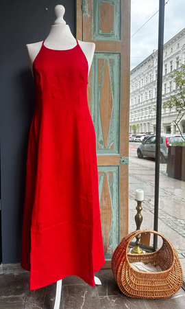 Wakacyjne marzenie - lniana sukienka z wiązanymi plecami <3