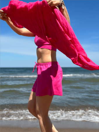 Lniane szorty o luźnym kroju