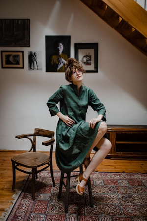 Sukienka lniana Mała Mi 