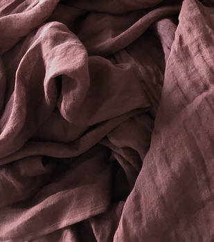 Duży szal z lnianej mgiełki - angielski róż